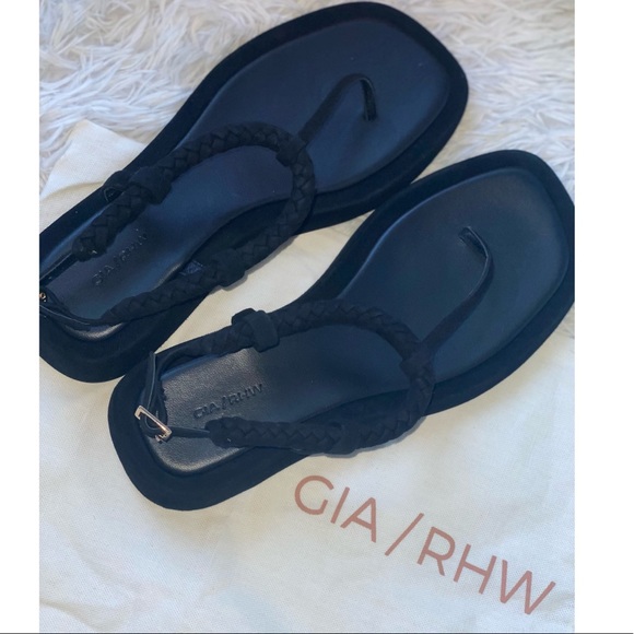 GIA Borghini x RHW Flat Thong Suede Sandals - Picture 6 of 13